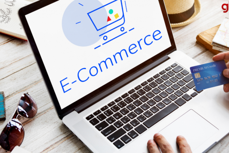 E-commerce warehouse with robots sorting packages for fast delivery